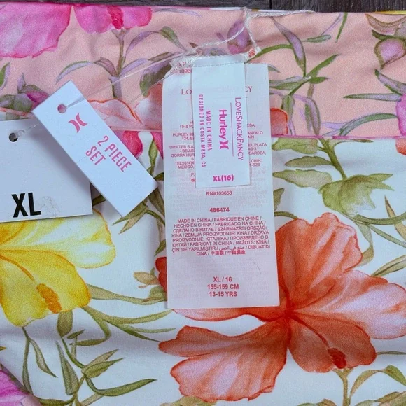 LoveShackFancy Pink and Yellow Bikini Swimwear